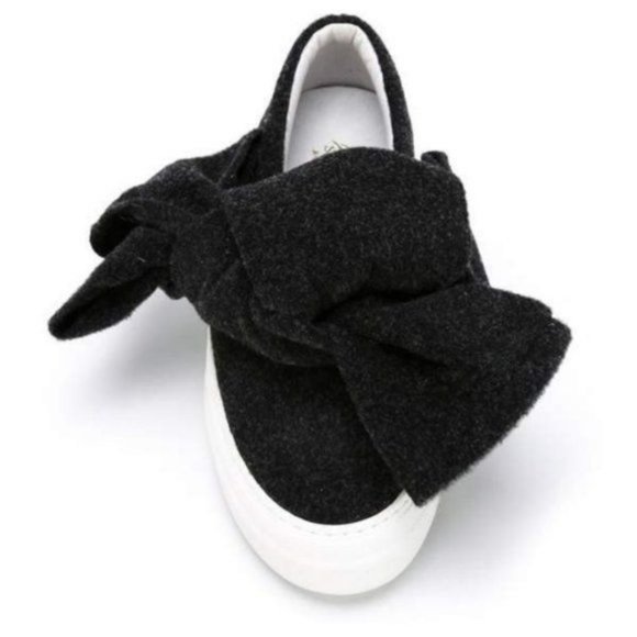 Joshua Saunders Oversized Bow Slip On Sneakers - Picture 1 of 8